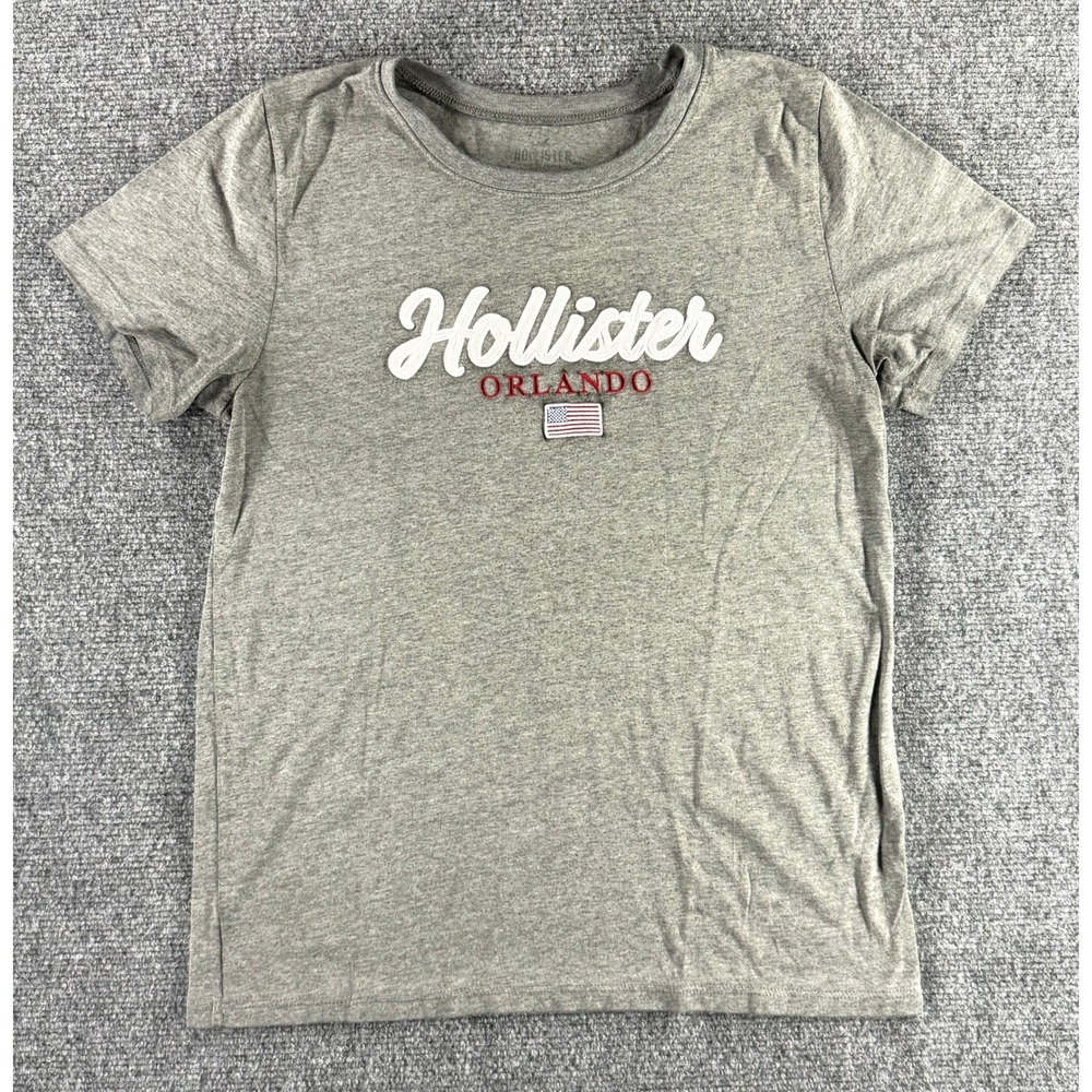 Hollister Orlando Graphic Tee Gray Short Sleeve Crewneck T-Shirt Womens‎ Small